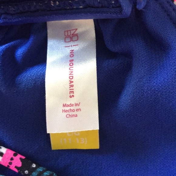 No boundaries floral geometric print bikini top sz Large 11-13 - Picture 4 of 5